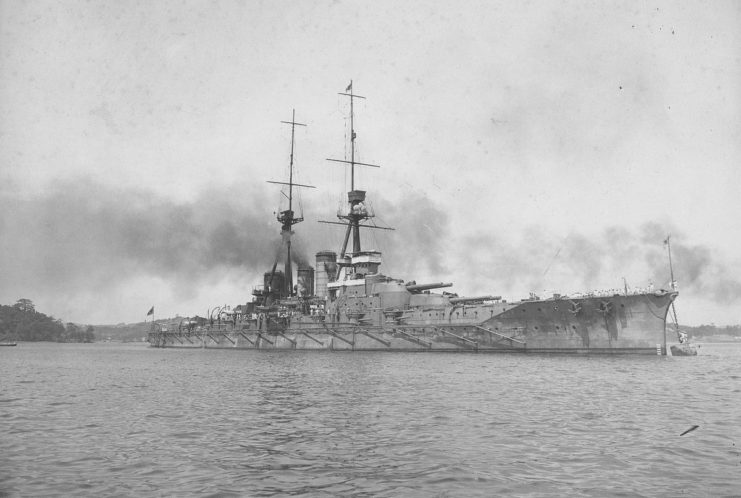 Imperial Japanese Navy battlecruiser Haruna at Yokosuka, Japan.