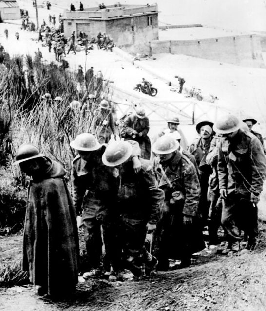 British and French prisoners at Veules-les-Roses, France, June 1940