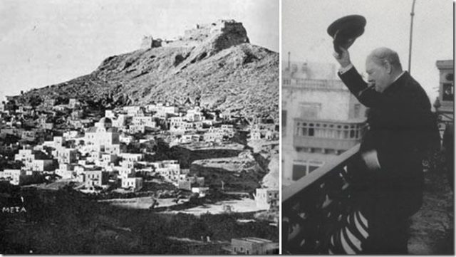 Castle Hill, Leros(Left); Churchill (right).