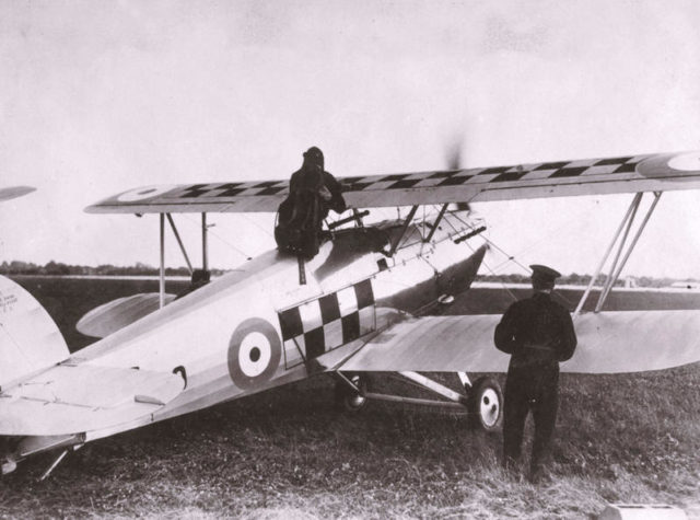 43 Squadron RAF Hawker Fury and crew.