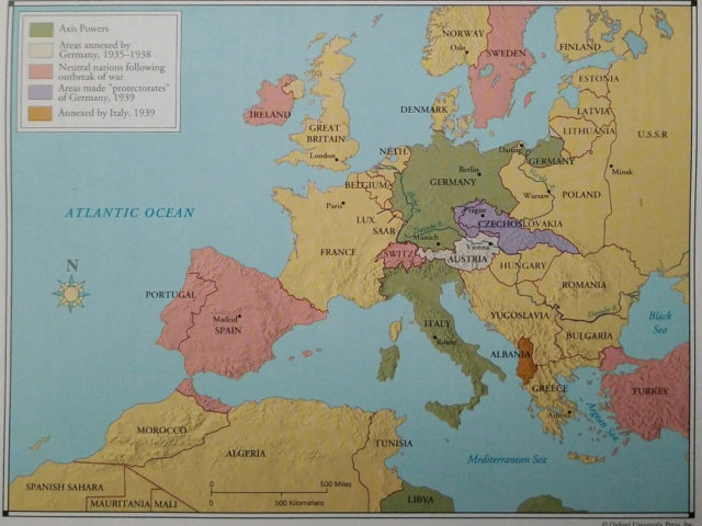 Map of Europe WWII