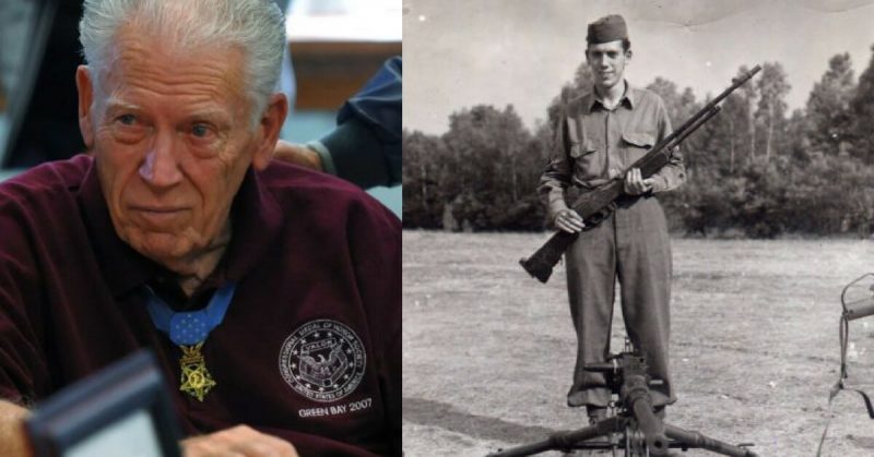 Francis Currey wears his Medal of Honor during a Salute to Heroes, for Currey and two other Medal of Honor recipients at the Village of Altamont, NY on May 31, 2009.  Currey received the medal for his actions in Belgium in 1944, in the US Army. 