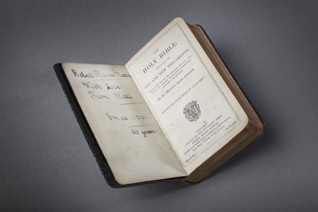 The Bible of Robert Missen who was part of the Fray Bentos crew – the most heavily decorated tank crew of WW1. They spent 72 hours in no man’s land at Passchendaele being shot at.
