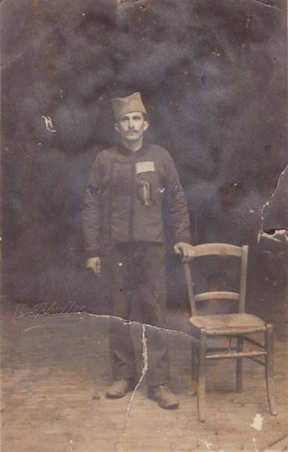 Miloš Jeremić as Serbian PoW in Emden (Germany), date unknown (but most possibly around 1917-1918).Photo credit: Miloš Tanasijević (great-great-grandson of Miloš).