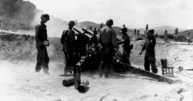 US Artillery defending the Pusan Perimeter.  