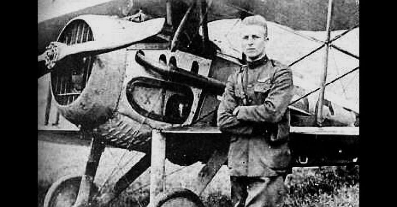 Lt. Frank Luke, Jr. with his SPAD S.XIII on September 19, 1918.