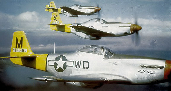 North American P-51D Mustangs of the 335th Fighter Squadron, 1944
