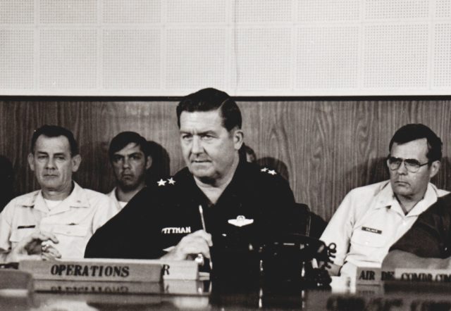 Major General Don Pittman, while serving as commander of Air Forces Korea, is pictured in August 1976 while discussing U.S. aviation readiness as part of “Operation Paul Bunyan.” Courtesy of Debbie Pash-Boldt.