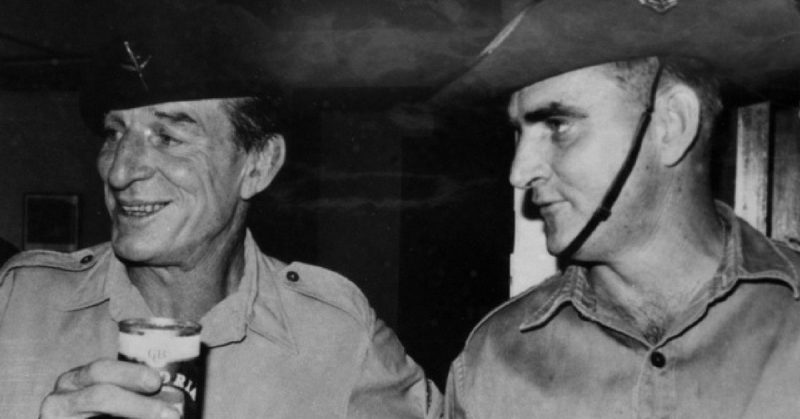 The Australian army's only serving Victoria Cross (VC) recipents, Warrant Officer Class 2 Ray Simpson of NSW, (left), and WO2 Keith Payne of Qld, in Saigon, after the announcement of  Payne's VC. Payne earned Australia’s highest gallantry award for an action in South Vietnam’s Kontum Province on 24 May, 1969. Simpson earned his VC for his actions two weeks earlier, on 6 May 1969. Photo: AWM, LES/69/0590/VN.