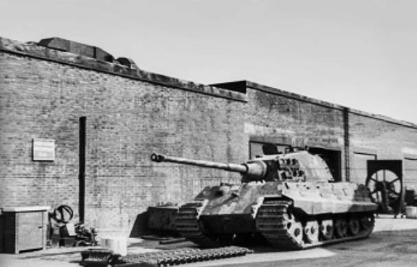 The Tank Museum’s captured Tiger II of 1 Schw SS Pz Abt. Heavy SS Tank Battalion 101, at Fighting Vehicle Proving Establishment, Chertsey, January 1945.