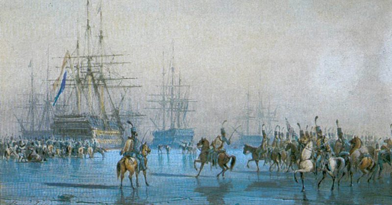 A painting of the event by Aquarelle de Morel-Fatio.