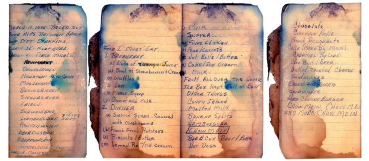 Journal pages of Tuskegee Airman Harold Brown – Photo Courtesy of Harold Brown