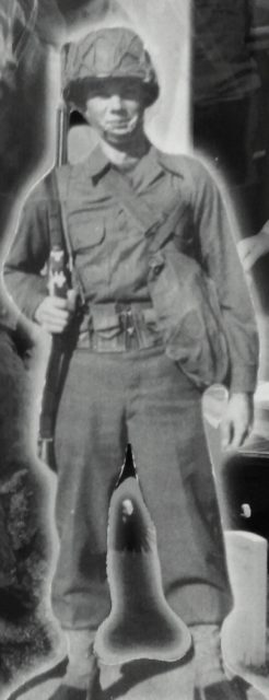 Kromer is pictured while at basic infantry training at Camp Fannin, Texas in the fall of 1944. Courtesy of Bill Kromer.