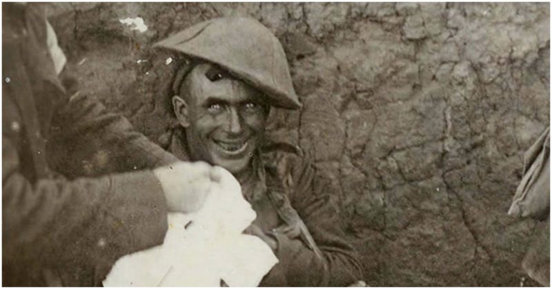 A captured soldier suffering from Shell Shock, The Somme; ca. 1916