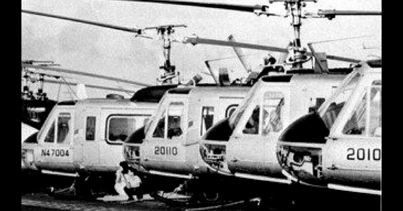 Bell 205s used by Air America as seen on the USS Hancock
