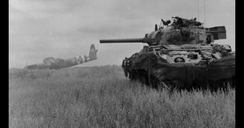A Sherman tank in Normandy in the Second World War