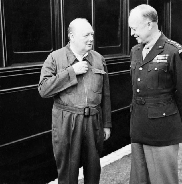 Winston Churchill and General Dwight D Eisenhower,1944.
