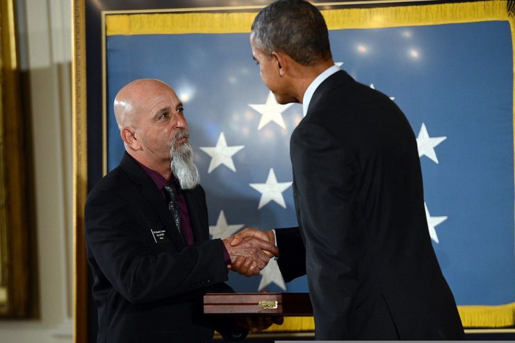 Gomez’ nephew Pete Corrall accepted the Medal of Honor on his uncle’s behalf from President Barack Obama