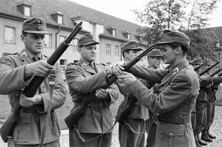 Austrian troops training with M1 Garands during the 1950s