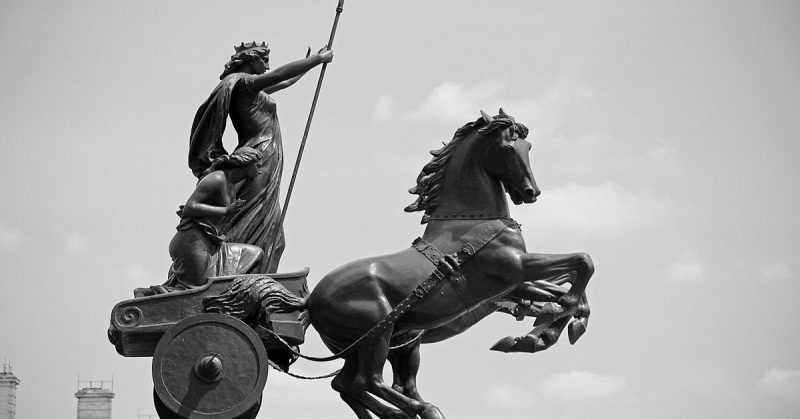 19th Century statue of Boudica near Westminster in London. By Rafesmar CC BY-SA 3.0