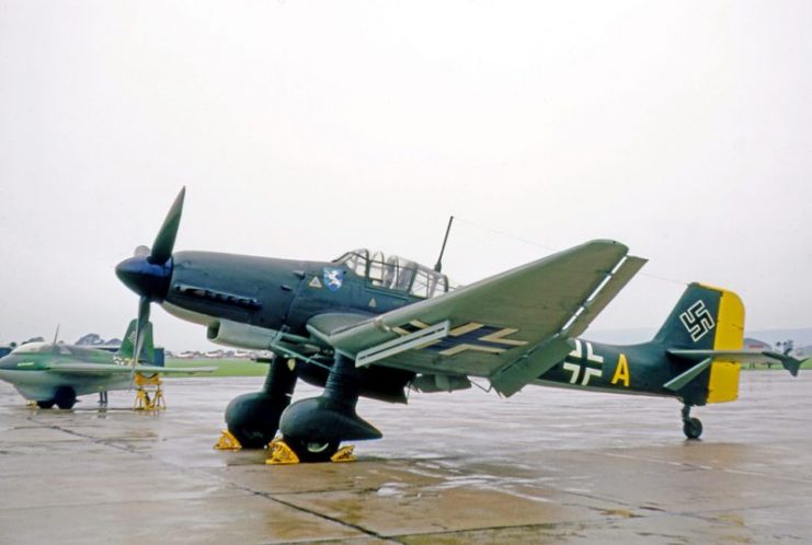 Ju 87G-2 494083 displayed at RAF Chivenor in 1970. RuthAS – CC-BY 3.0