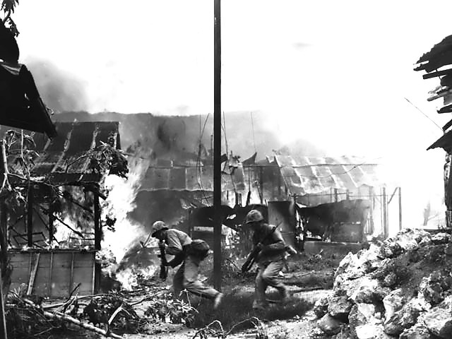 Marines in Battle in Saipan