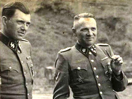 Dr Josef Mengele with Rudolph Höss, Camp Commander of Auschwitz