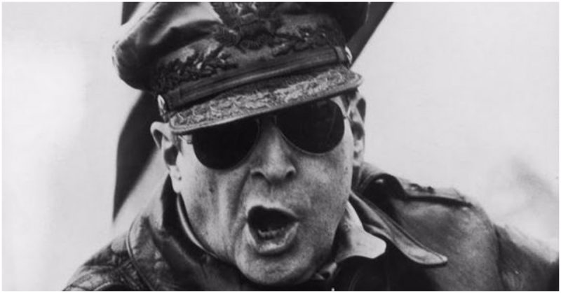 Gen. Douglas MacArthur roaring orders