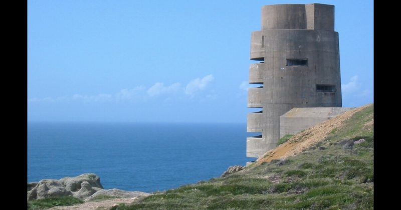 Many German-built fortifications exist still on the Channel Islands, such as this observation tower at Battery Moltke.