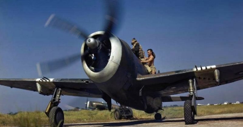 RAF Thunderbolt on the ground before taking off for a sortie - 1945. 