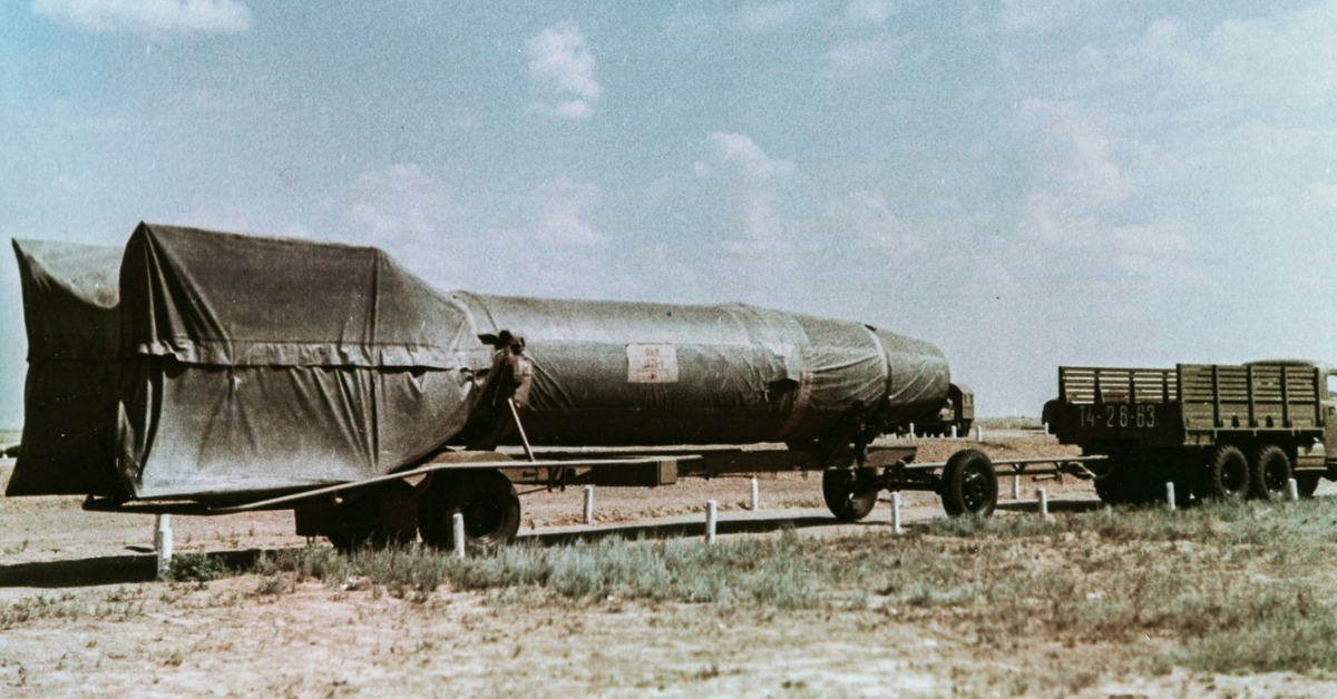 R-1 rocket (V-2 rebuilt by Russia) on a Vidalwagen at Kapustin Yar. Photo: Mil.ru / CC BY 4.0