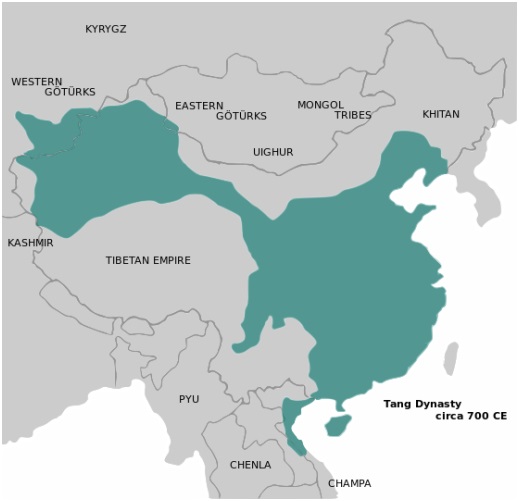The furthest extent of the Tang Dynasty.