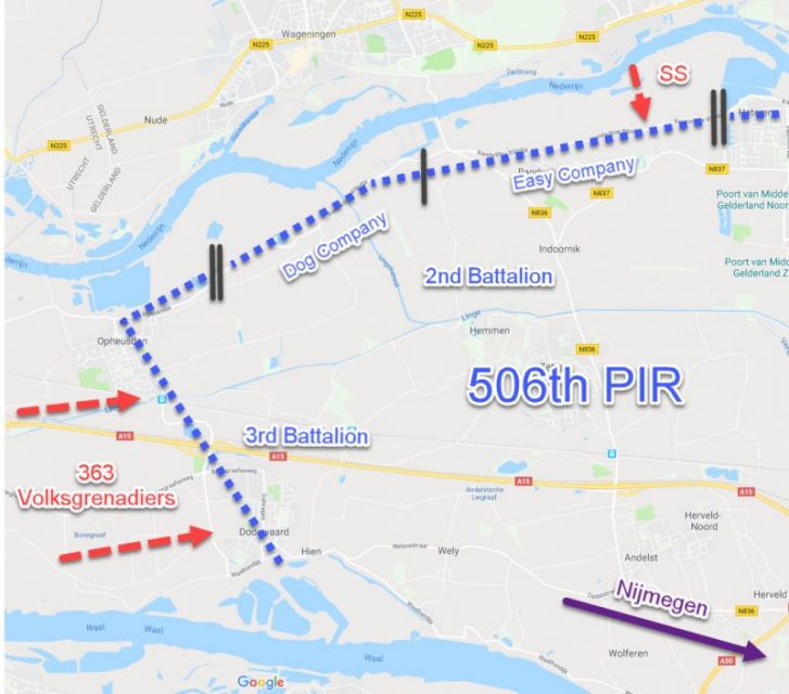 Positions on October 5th, 1944 – Google Maps