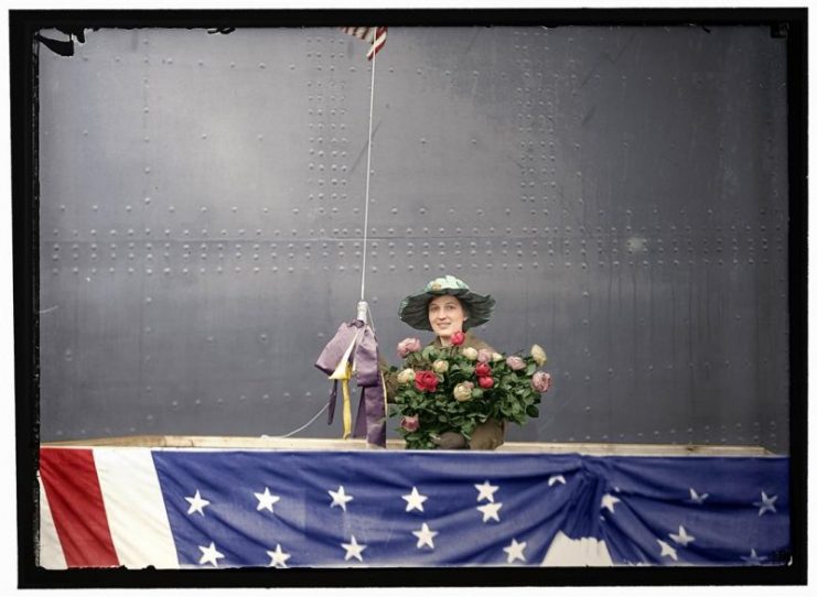 U.S.S. Mississippi launching at Newport News. Miss Camille McBeath, sponsor. Mario Unger / mediadrumworld.com