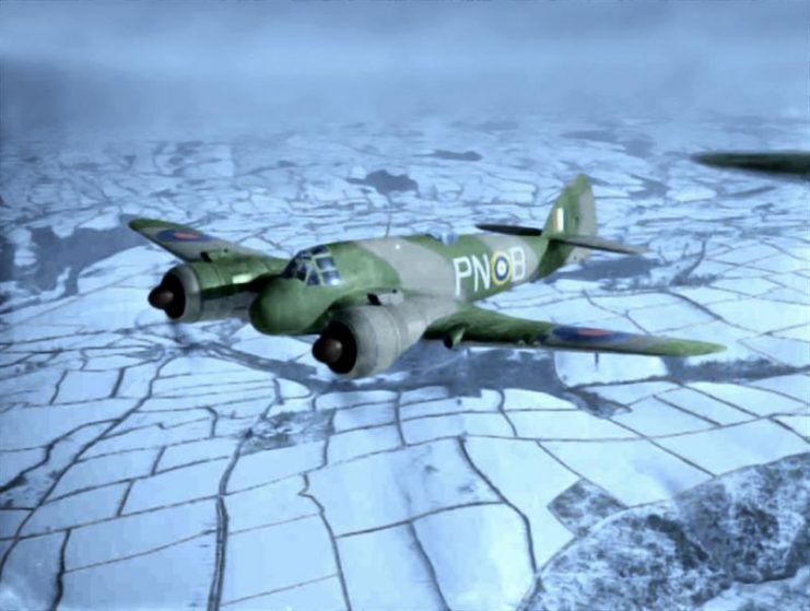 Beaufighter over snow. Paul Reynolds / mediadrumworld.com