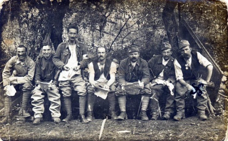 Austrian K&K Soldiers on the toilet, Donnerbalken c1916. Mario Unger / mediadrumworld.com