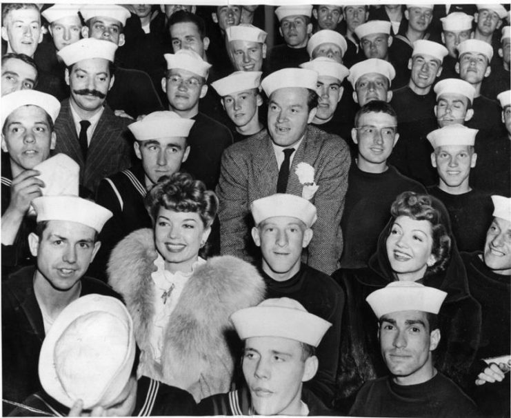 Bob Hope,Claudette Colbert. By Naval Surface Warfare Center Corona – CC BY-NC-ND 2.0