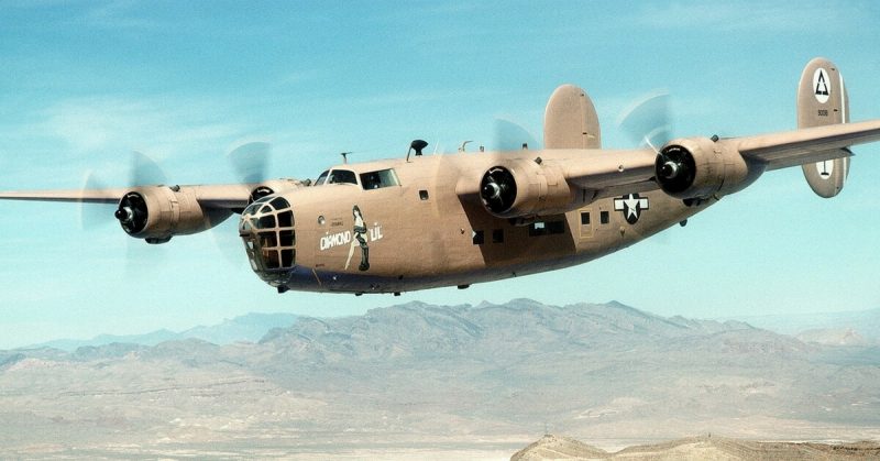 A B-24 Liberator in flight. 