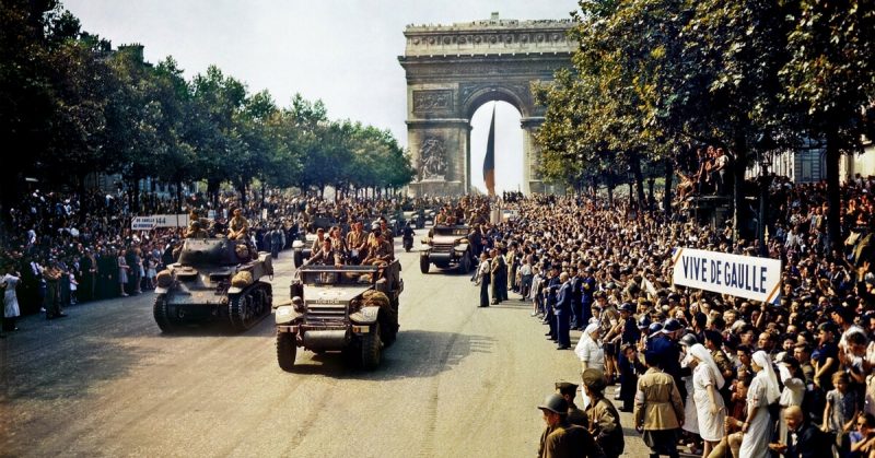 The victory parade after the Battle of Paris. 