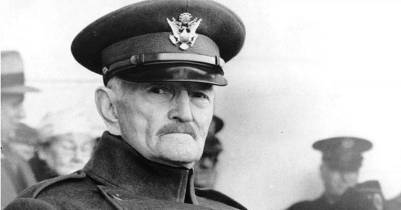 Nov. 11, 1942, U.S. Gen. John J. Pershing appears in uniform at Armistice Day ceremonies at Arlington Cemetery in Arlington, Va