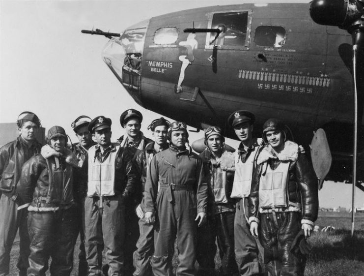 The crew of the “Memphis Belle”® after their 25th mission: