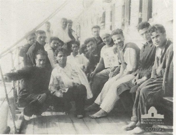 Italian prisoners on British Ship. By Museum archive of the Australian War Memorial