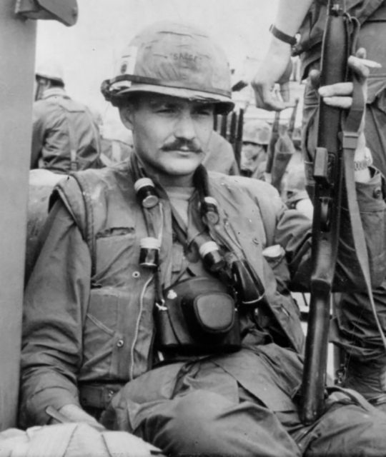 Dale Dye, seen here in Hue, Vietnam in 1968, has used the experience garnered in a highly decorated 21 year Marine Corps career. (Photo courtesy Dale Dye)