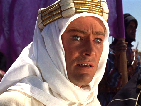 Peter O’Toole in Lawrence of Arabia – arguably his most famous role.