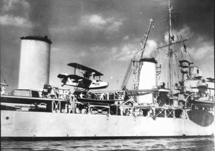 Seaplane on the catapult. By Museum archive of the Australian War Memorial