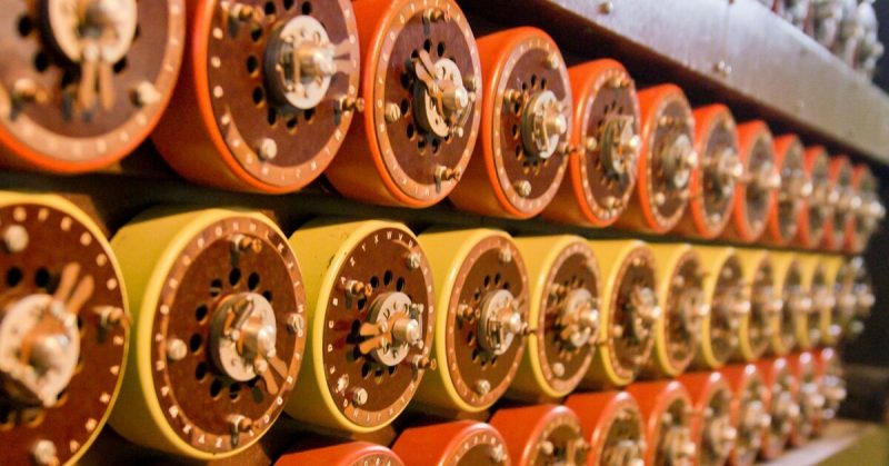 A close up of part of Alan Turing's rebuilt Bombe machine. Antoine Taveneaux - 
CC BY-SA 3.0