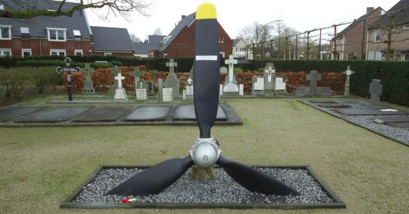 The propeller of the C-47 flown by 2nd Lt Shulman. 