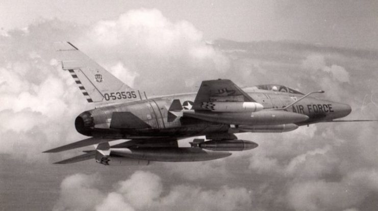 Pictured is an F-100D Super Sabre flown by Pittman and the aviators of the 429th Tactical Fighter Squadron during their deployment to Vietnam in 1965. Courtesy of Debbie Pash-Boldt.