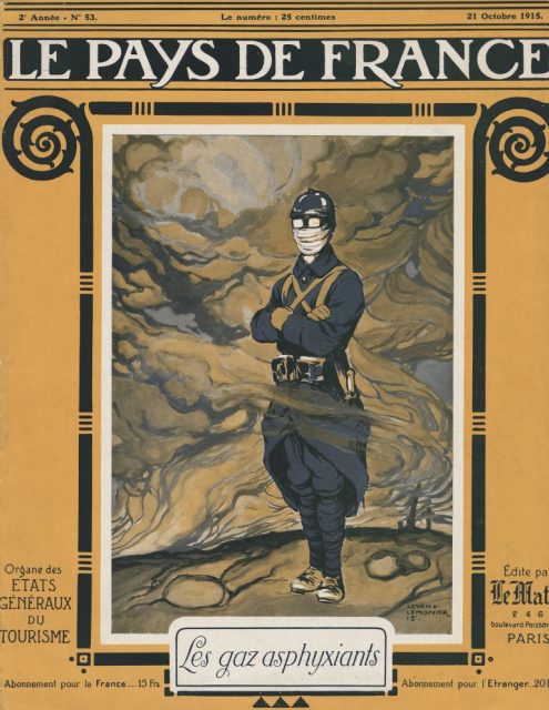 French periodical showing an early type of poison gas protection. Photo credits: National WWI Museum and Memorial