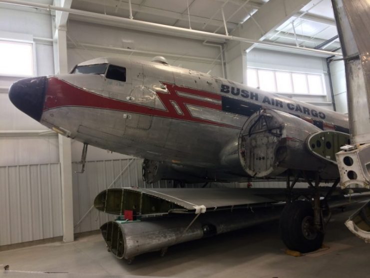 Photo above: Beautifully decorated DC-3 of Alaskan Bush Air Cargo. Ready for a conversion, this 75-year old transport awaits its turn to extending its commercial operations with yet another 25 years lease of life. That is what virtually happens out there now in Kidron. I witnessed the total remaking of the oldest commercially operated transport in the World, preparing her to fly and work until the year 2044 and beyond. Mishaps excluded, but if she makes it until or beyond that year, this icon of WWII origin will come to a respectable 100 years of age while still earning revenues for the owner!